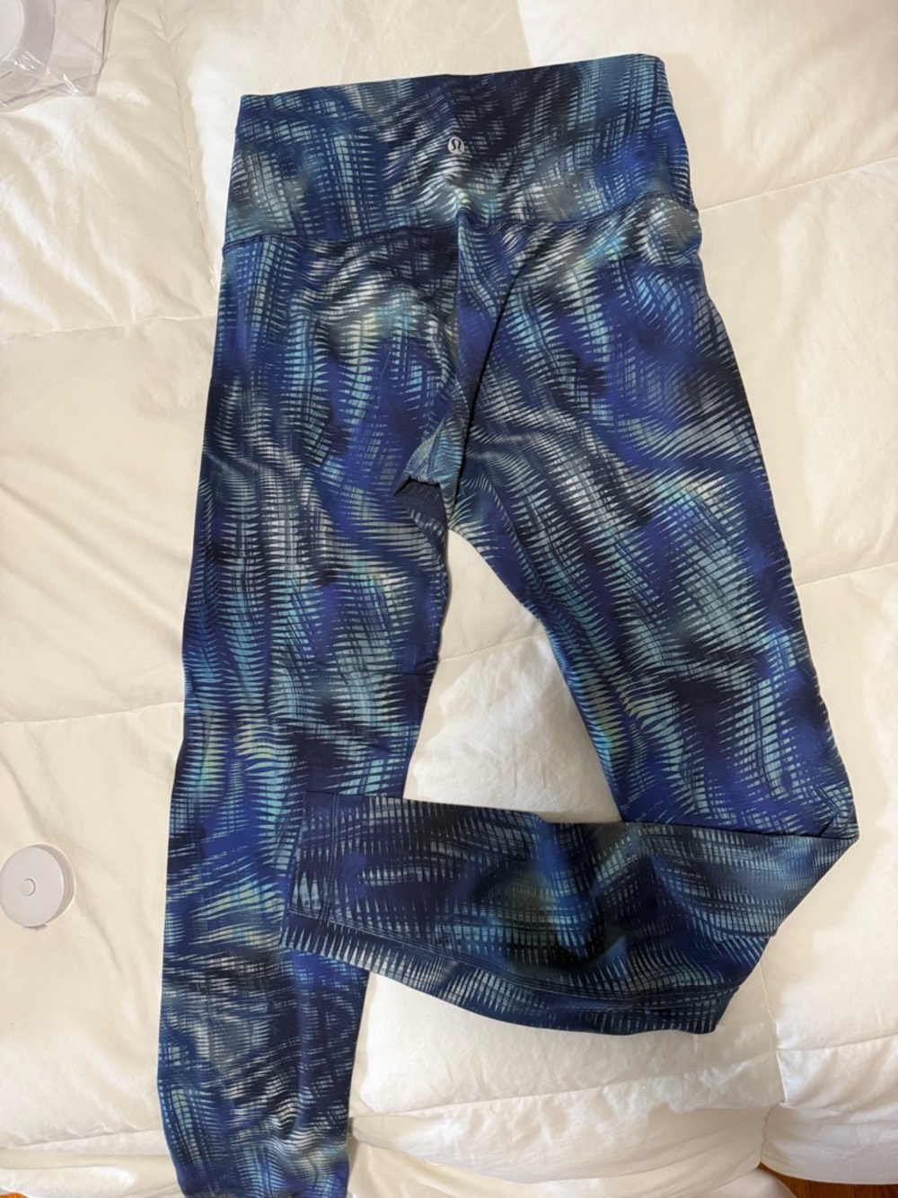 lululemon athletica Navy and Teal Abstract Print Leggings